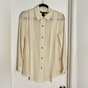 100% Silk Ivory Cream Marc by Marc Jacobs Button Down Shirt Blouse